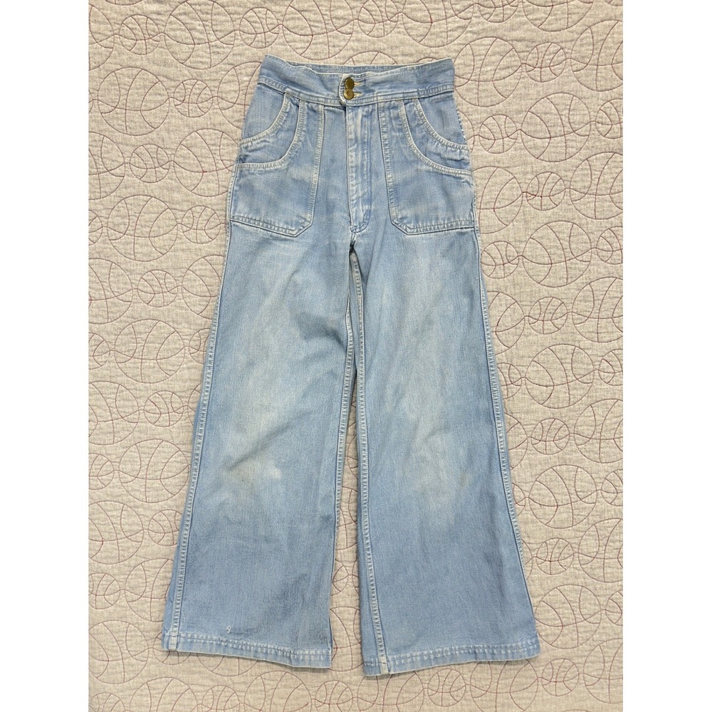 Pentimento Jeans Light Blue VTG 70s Wide Flare Bell Bottom / Womens 8-2